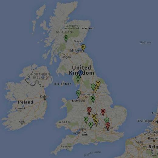 Map of events Map of events