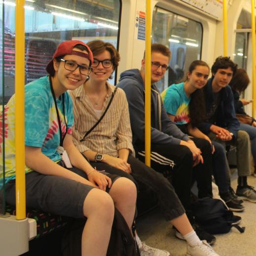 Young people on a tube